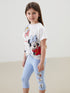 LC Waikiki Minnie Mouse Print Girl’S Leggings And T-Shirt Set (2 Pcs)
